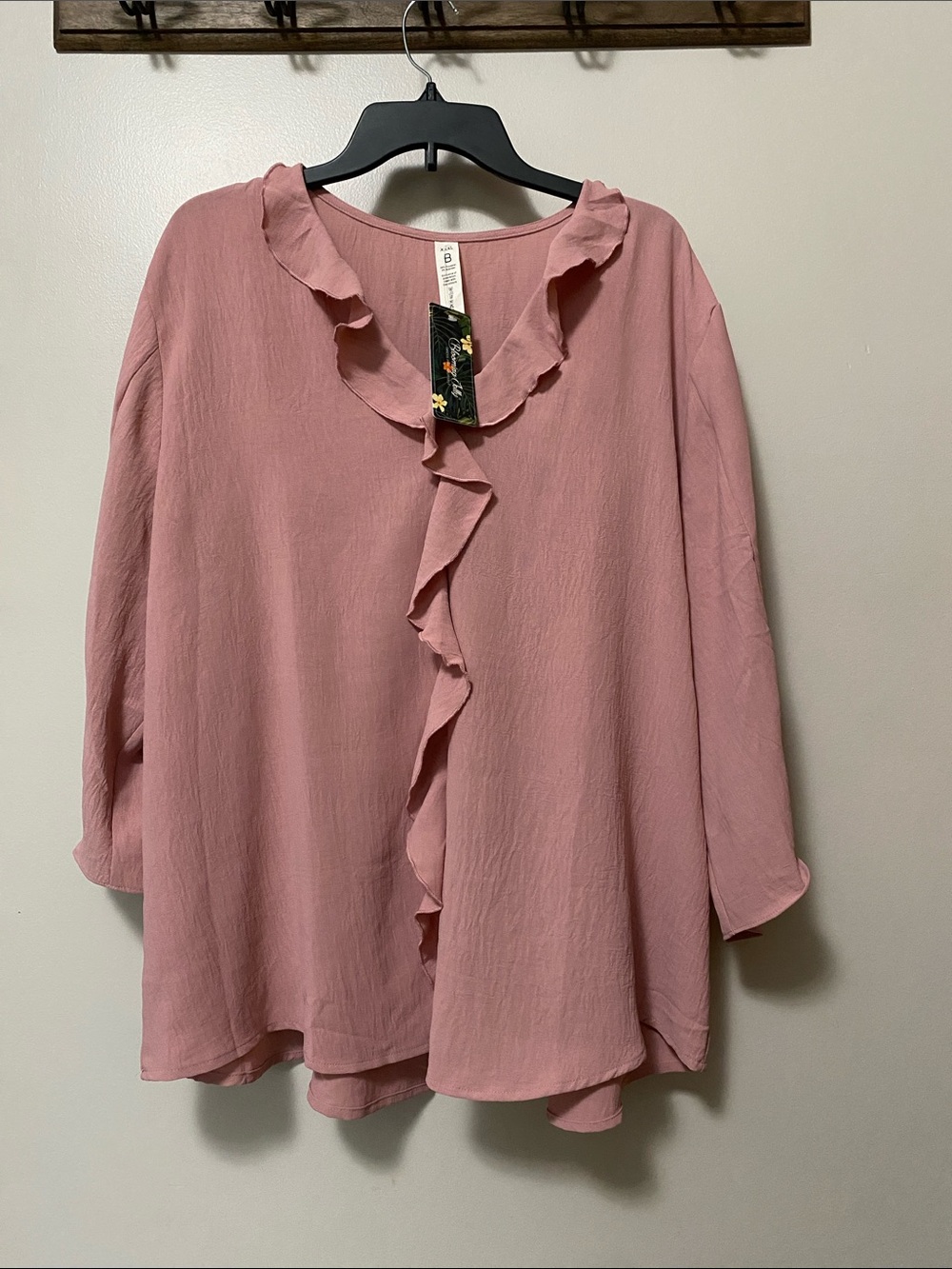 Ruffle-Trim Blouse in Dusty Rose XXXL Women’s blooming jelly NWT